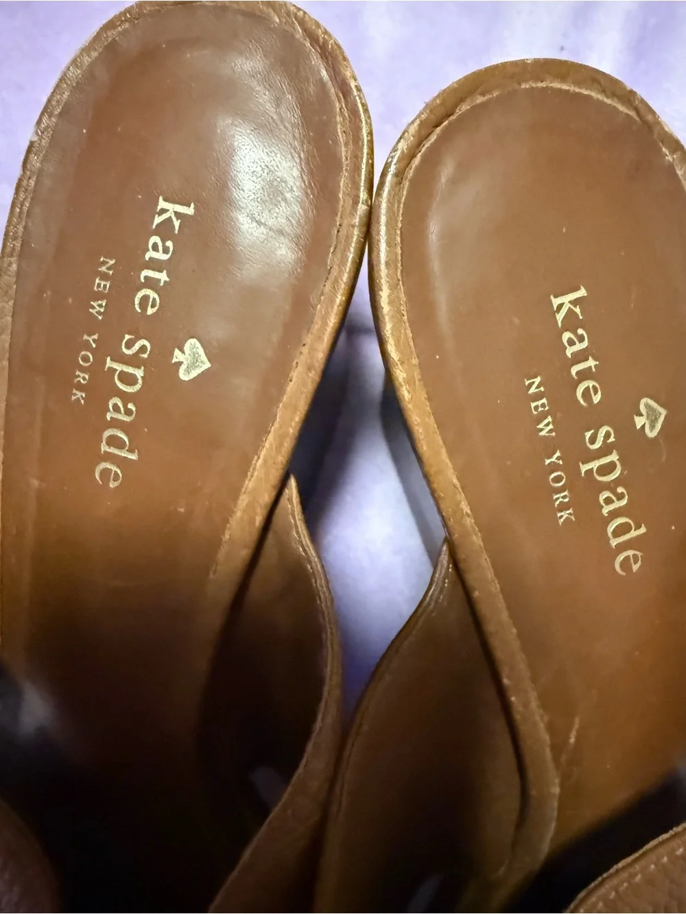 Kate Spade New York Brown Leather Block Heel Mule Sandals Size 8
